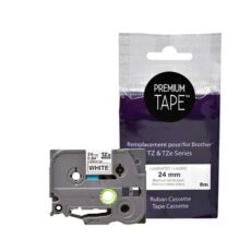 Brother TZe-251 Alternatif Premium Tape Noir/Blanc 24mm